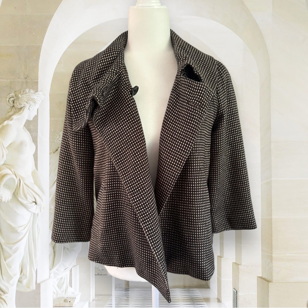 Banana Republic Womens Brown Knit Collared Coat Jacket Size 0 - Picture 4 of 13
